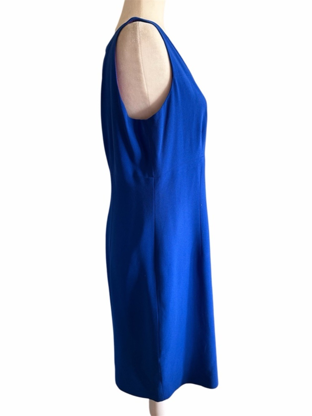 Liz Claiborne Cobalt Blue Sleeveless Cutout Shift Dress - Picture 3 of 8